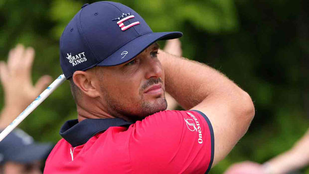Bryson DeChambeau watches a shot at the 2022 U.S. Open.